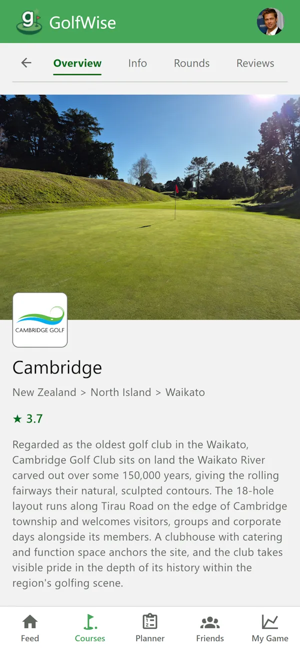 GolfWise course view preview
