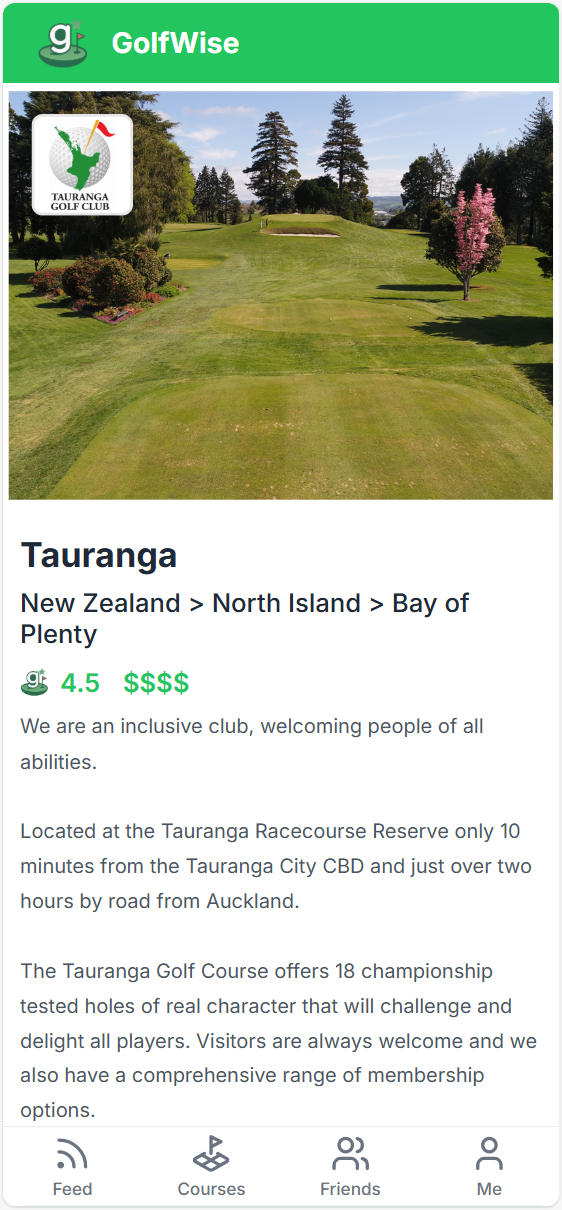 GolfWise course view preview