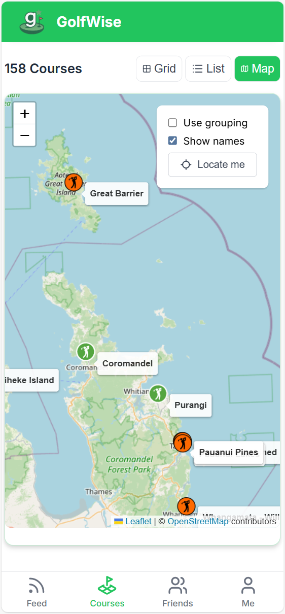 GolfWise map preview